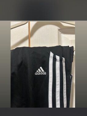 adidas Kids Black Sweatpants with White Three-Stripes